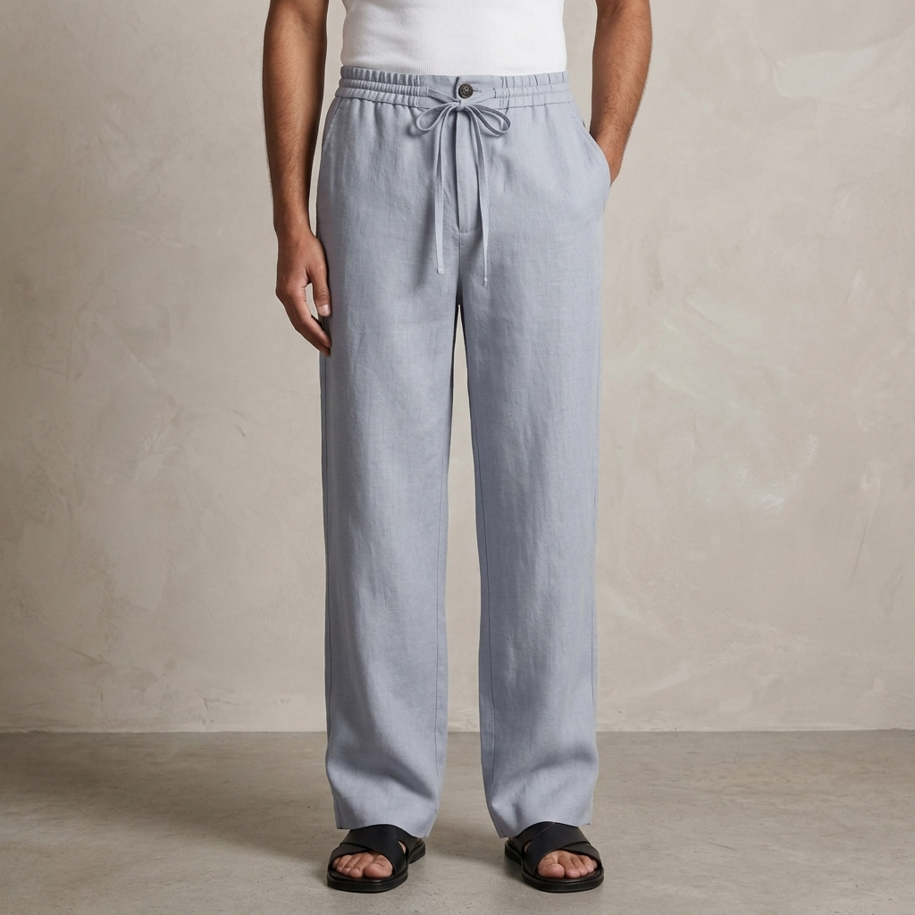 SOMERFORD PURE LINEN DRAWSTRING TROUSERS