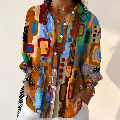 ARAMINTA ARTISTIC PRINT BLOUSE