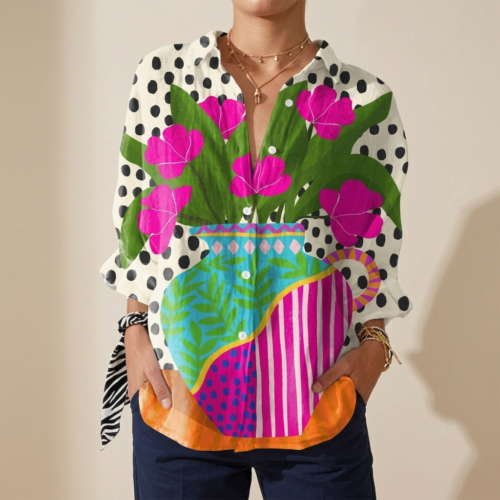 SIDONIE PAINTED BOUQUET BLOUSE