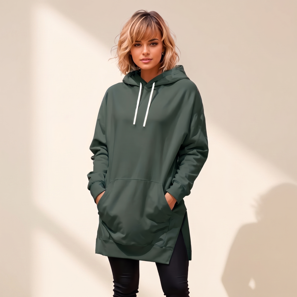 AVELMERE SOFT-FLEECE HOODIE DRESS