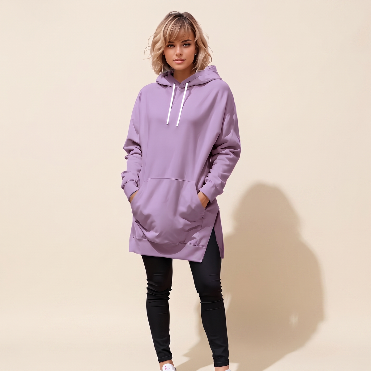 AVELMERE SOFT-FLEECE HOODIE DRESS