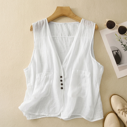 AUREFORD LIGHTWEIGHT LINEN TOP