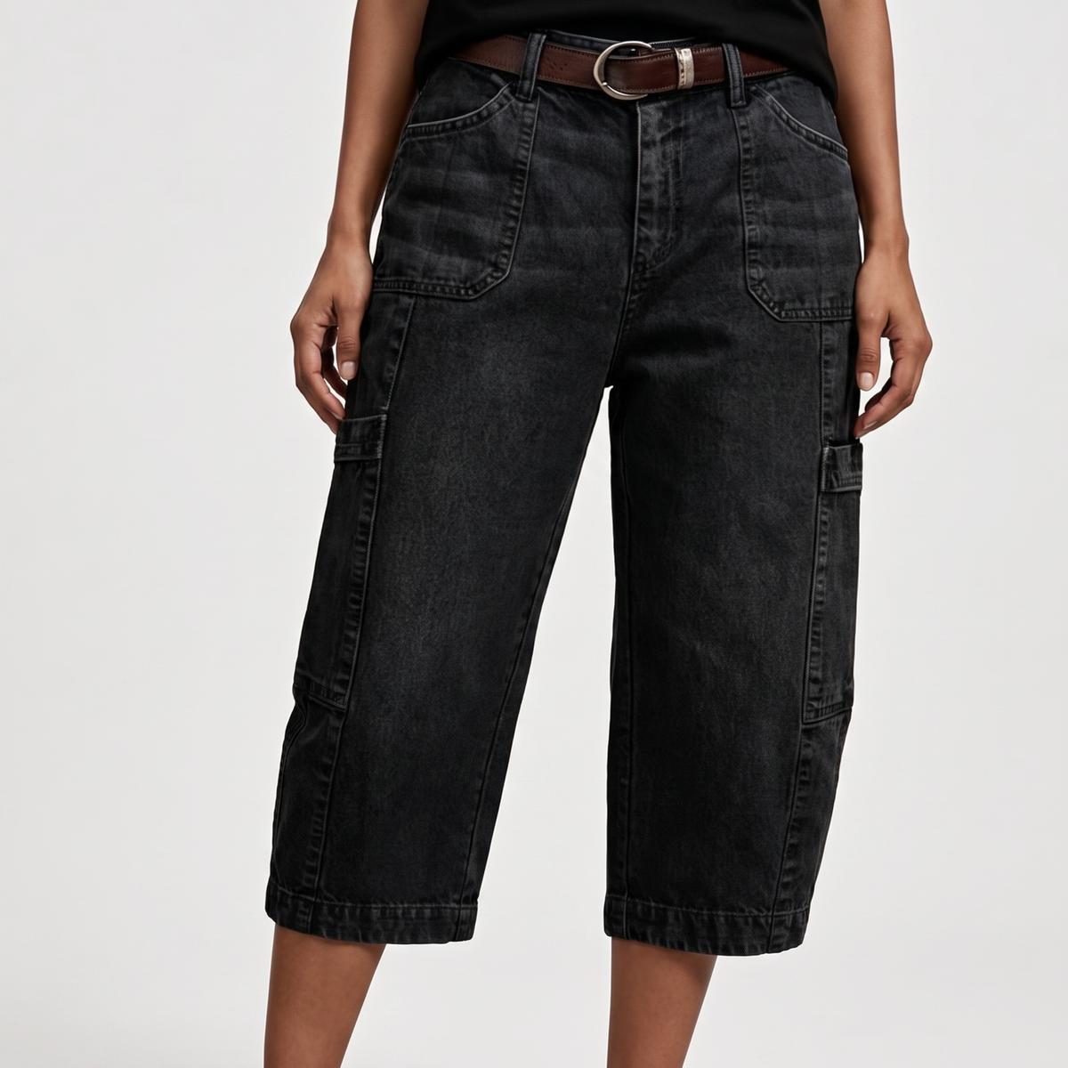 EDENBRIDGE RELAXED STRETCH DENIM SHORTS