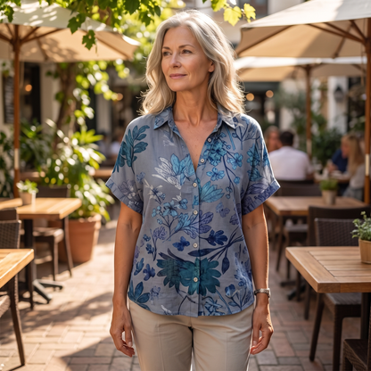 MERRIVALE LEAF-PRINT BLOUSE