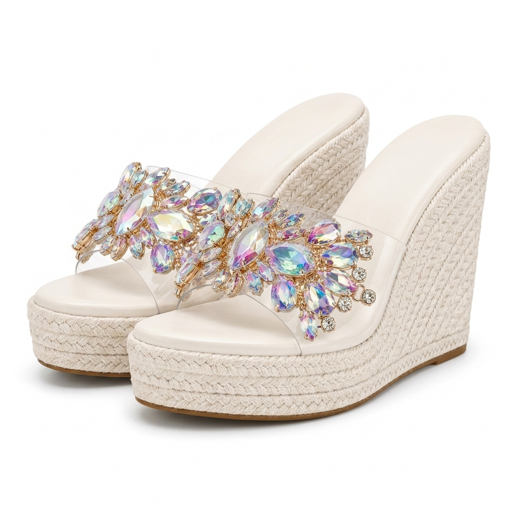 EVIE JEWELLED ESPADRILLE WEDGES