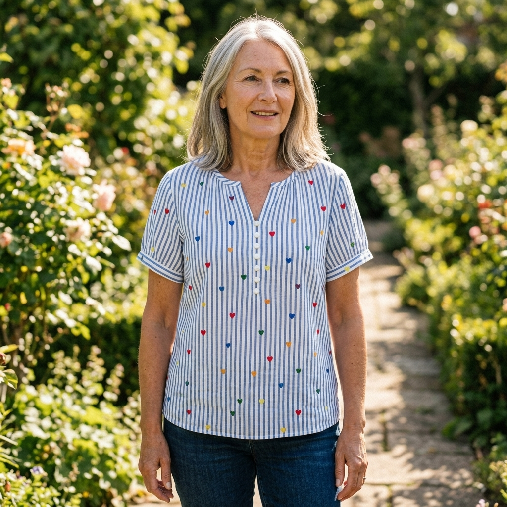 LOVEWICK HEART STRIPE BLOUSE