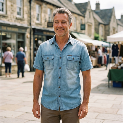 BRANSLEY SHORT-SLEEVE DENIM SHIRT