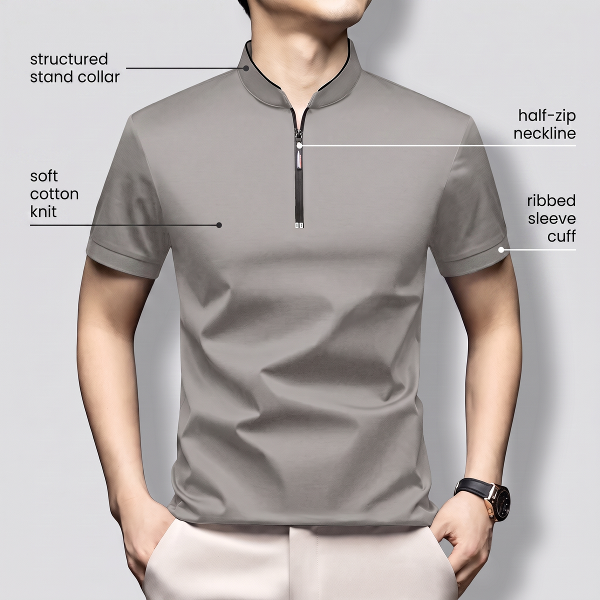 MONTAGUE PREMIUM HALF-ZIP POLO