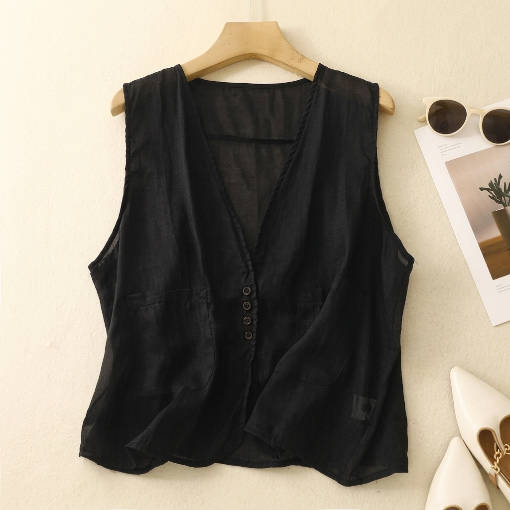 AUREFORD LIGHTWEIGHT LINEN TOP
