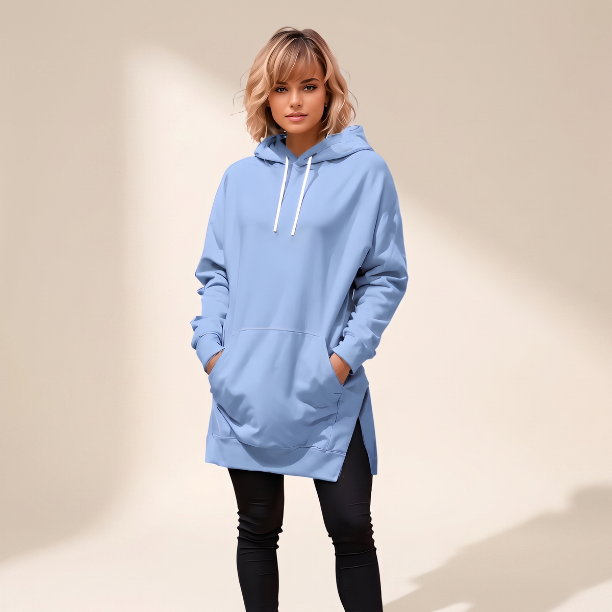 AVELMERE SOFT-FLEECE HOODIE DRESS