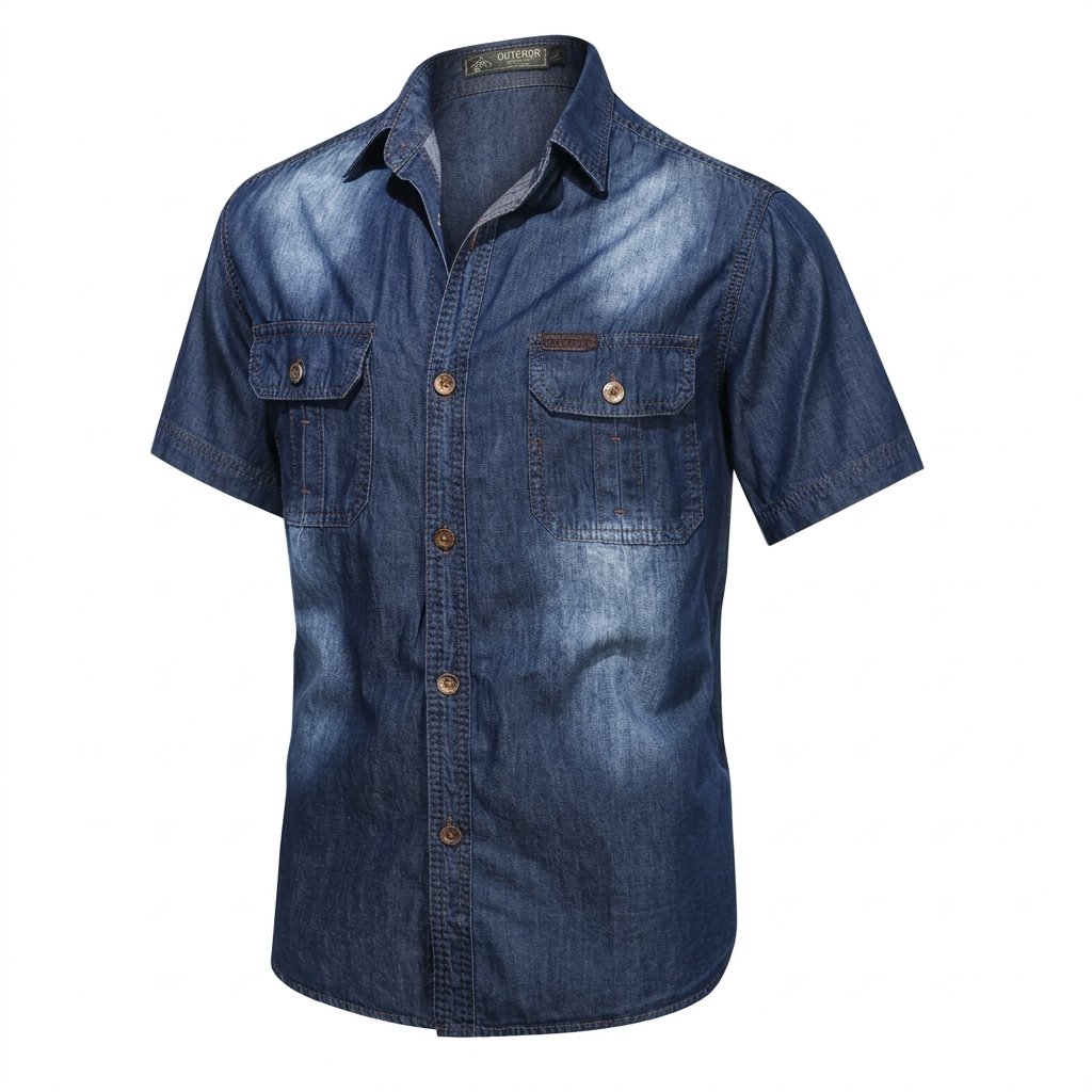 BRANSLEY SHORT-SLEEVE DENIM SHIRT