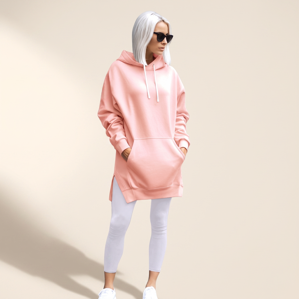 AVELMERE SOFT-FLEECE HOODIE DRESS