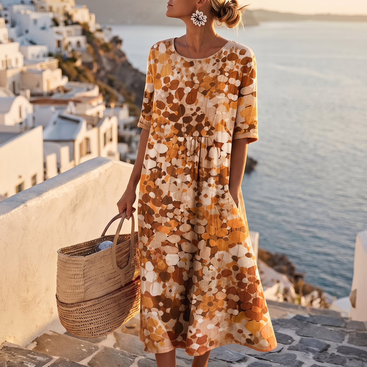 CLOVERLEIGH LOOSE-FIT FLORAL DRESS