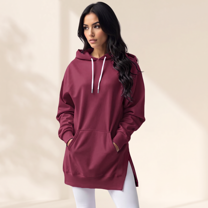 AVELMERE SOFT-FLEECE HOODIE DRESS