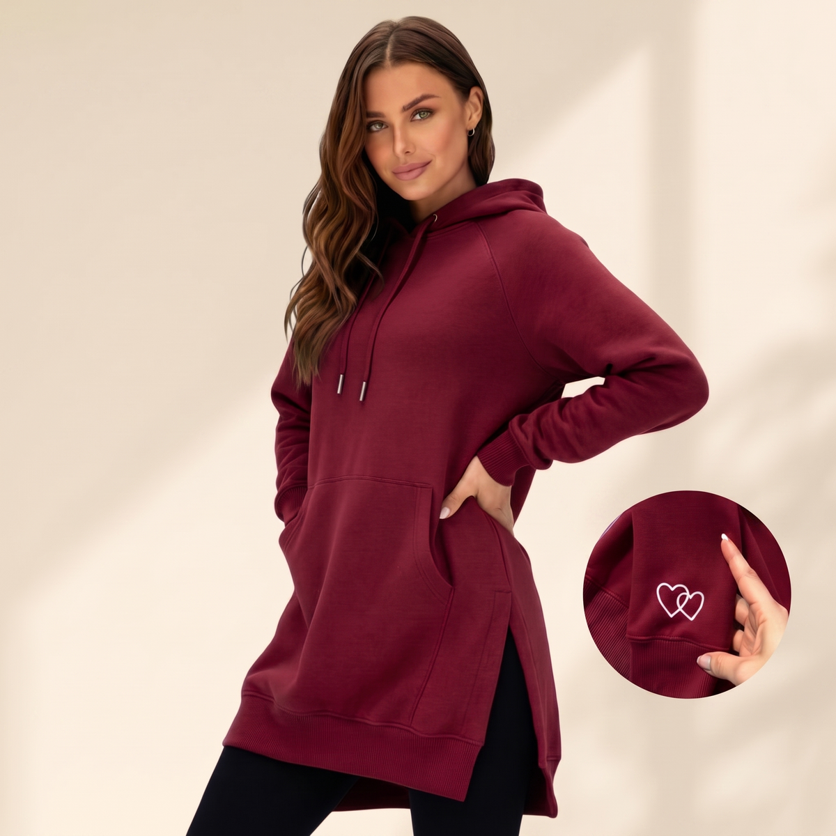 AVELMERE SOFT-FLEECE HOODIE DRESS