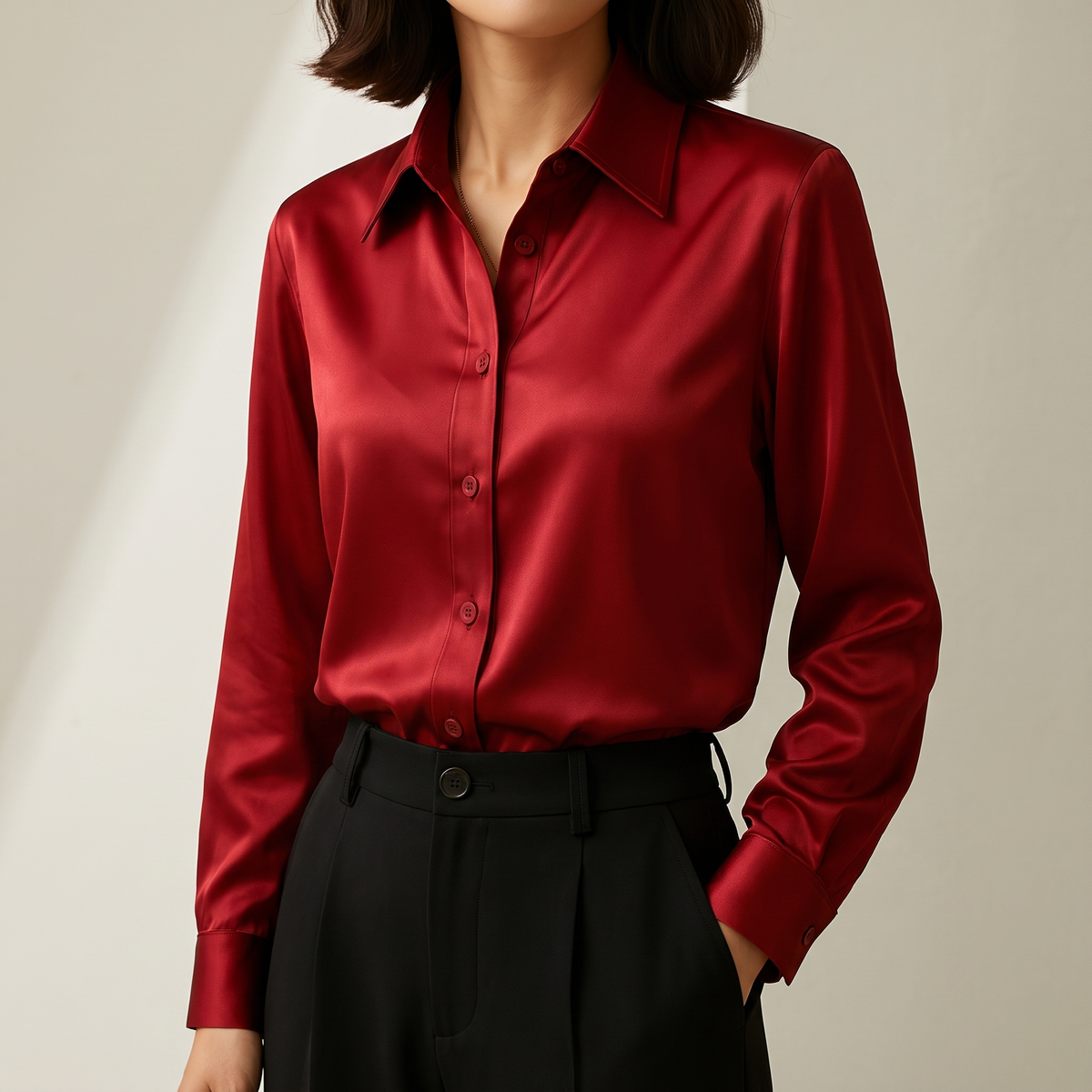 GENEVIEVE ELEGANT BUTTON BLOUSE