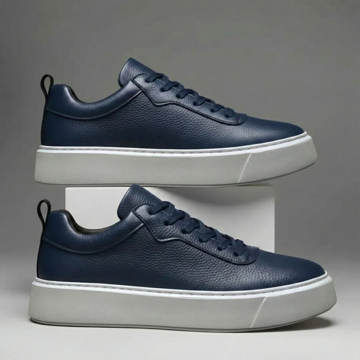 BROMLEY GRAINED LEATHER TRAINERS