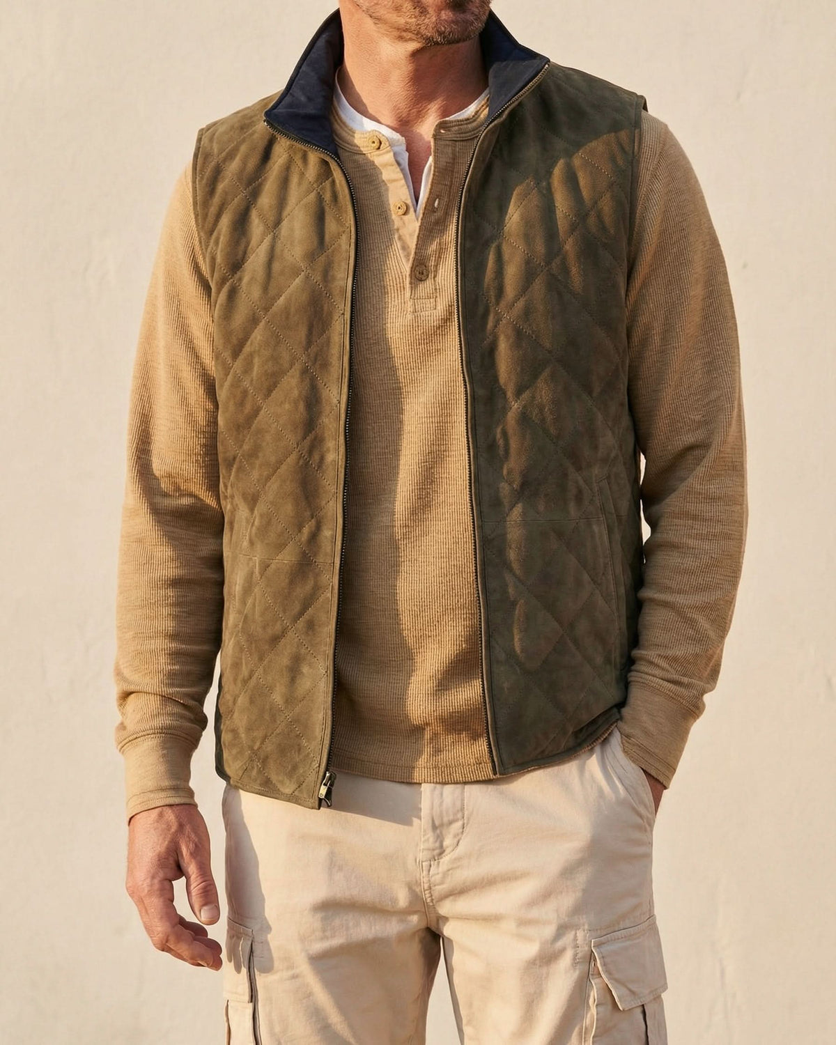 GIO QUILTED SUEDE VEST