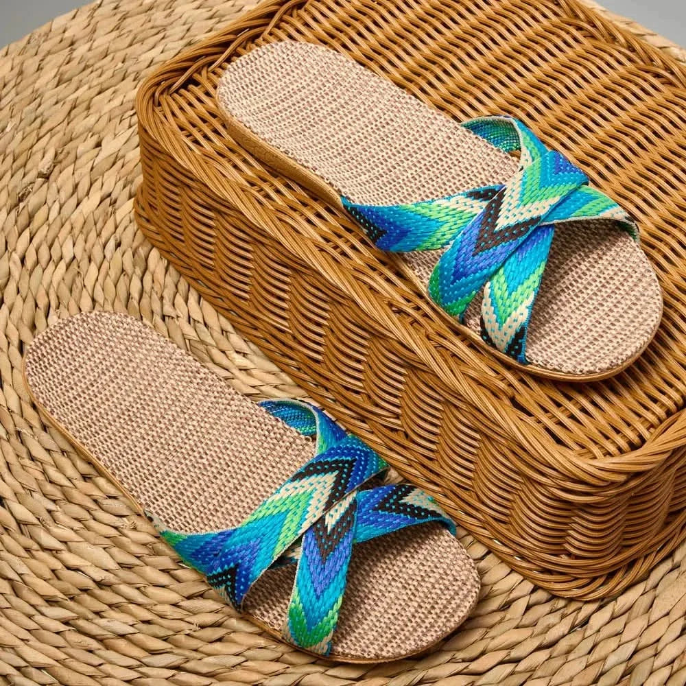CELESTE SOFT LINEN SLIP-ONS