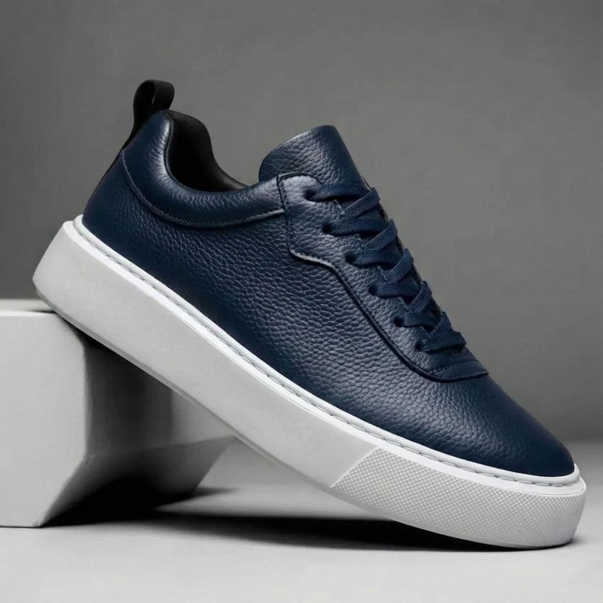 BROMLEY GRAINED LEATHER TRAINERS