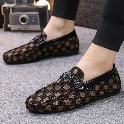 BENSON PLAID LEATHER LOAFERS