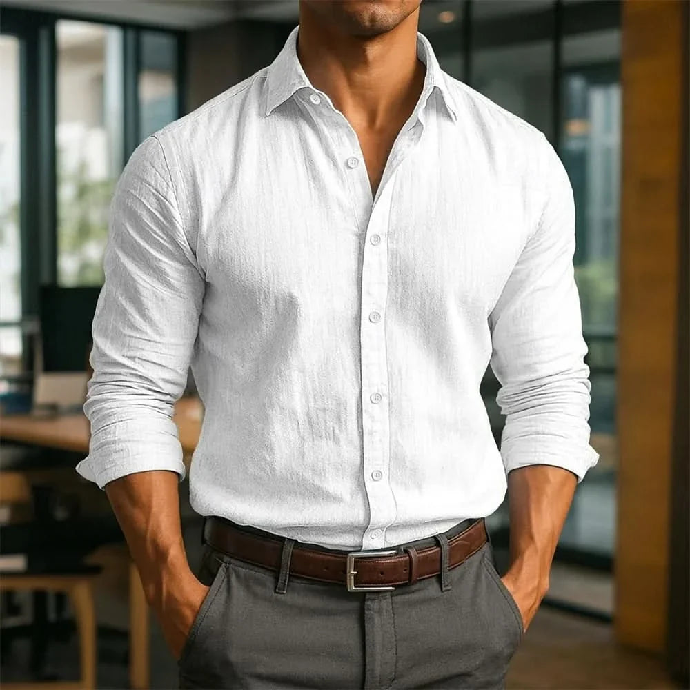 KINGSLEY LINEN LONG SLEEVE SHIRT