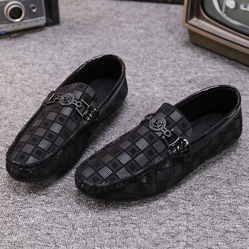 BENSON PLAID LEATHER LOAFERS