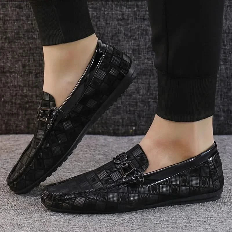 BENSON PLAID LEATHER LOAFERS