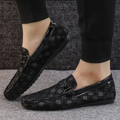 BENSON PLAID LEATHER LOAFERS