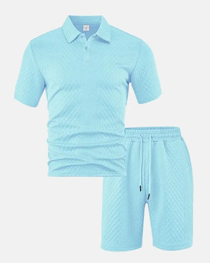 PORTWELL DIAMOND KNIT POLO SET