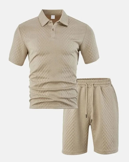 PORTWELL DIAMOND KNIT POLO SET