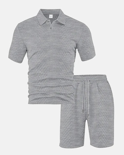 PORTWELL DIAMOND KNIT POLO SET