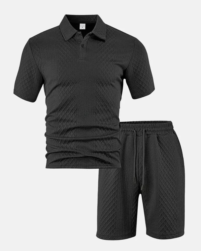 PORTWELL DIAMOND KNIT POLO SET