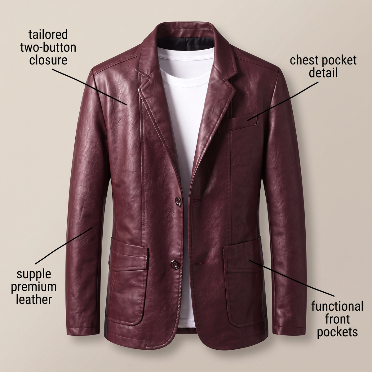 ALESSANDRO LEATHER BLAZER