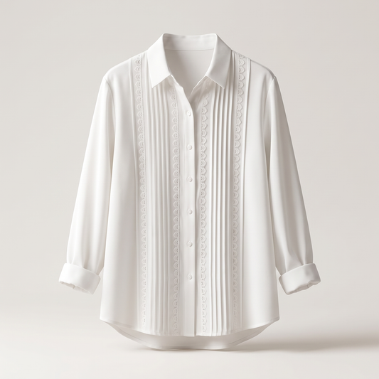 AMELIA PLEATED LACE TOP
