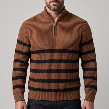 BLACKWELL STRIPE ZIP SWEATER