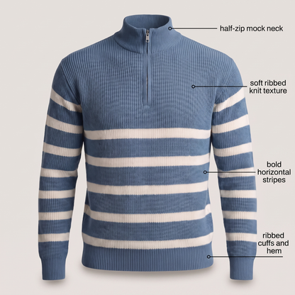 BLACKWELL STRIPE ZIP SWEATER