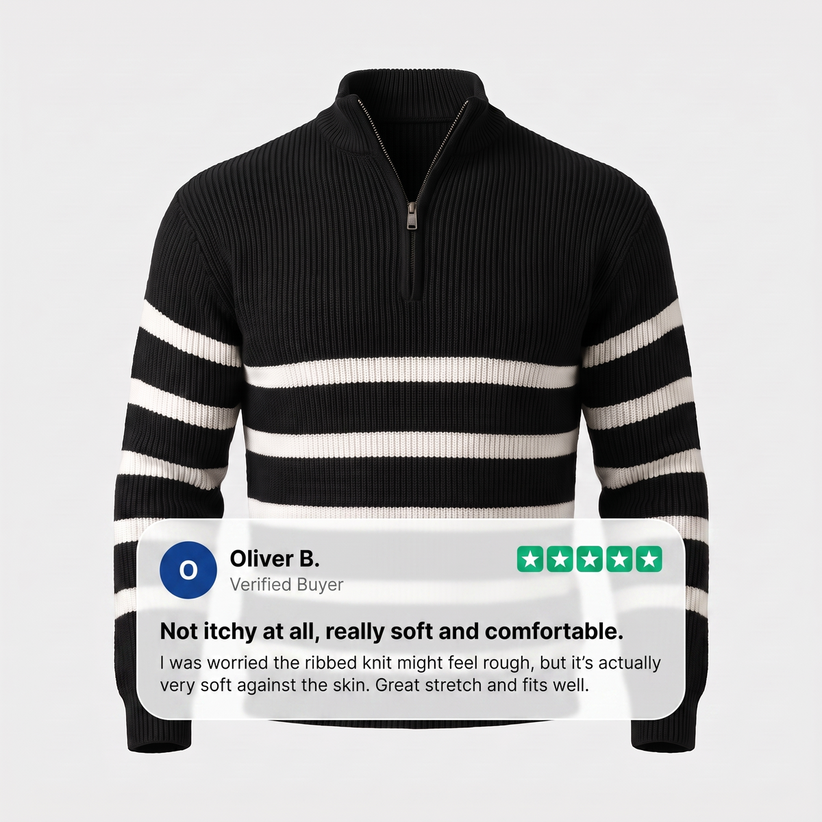 BLACKWELL STRIPE ZIP SWEATER