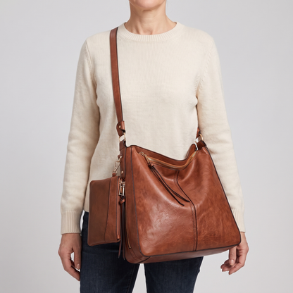 CAMELLIA LEATHER HOBO BAG