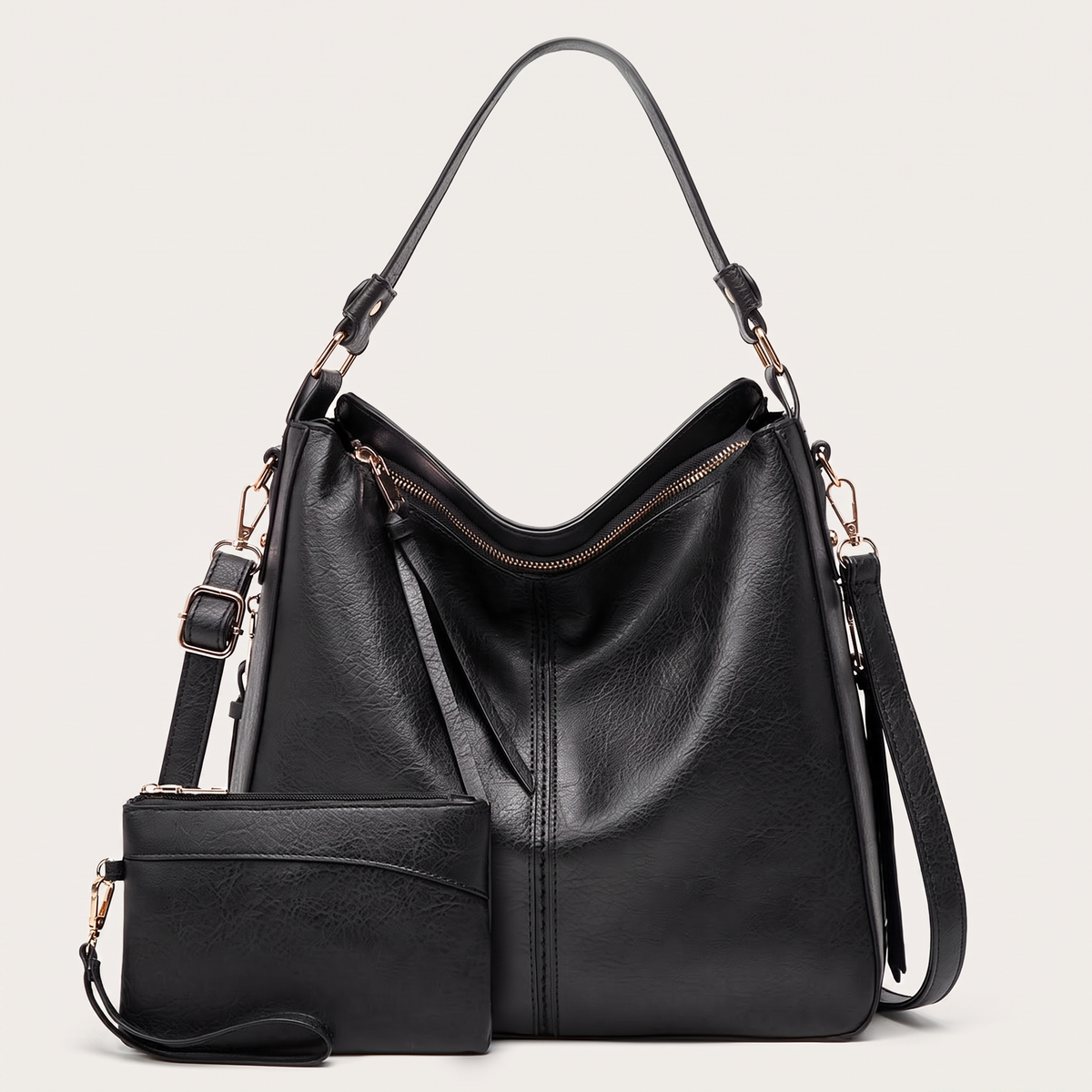 CAMELLIA LEATHER HOBO BAG