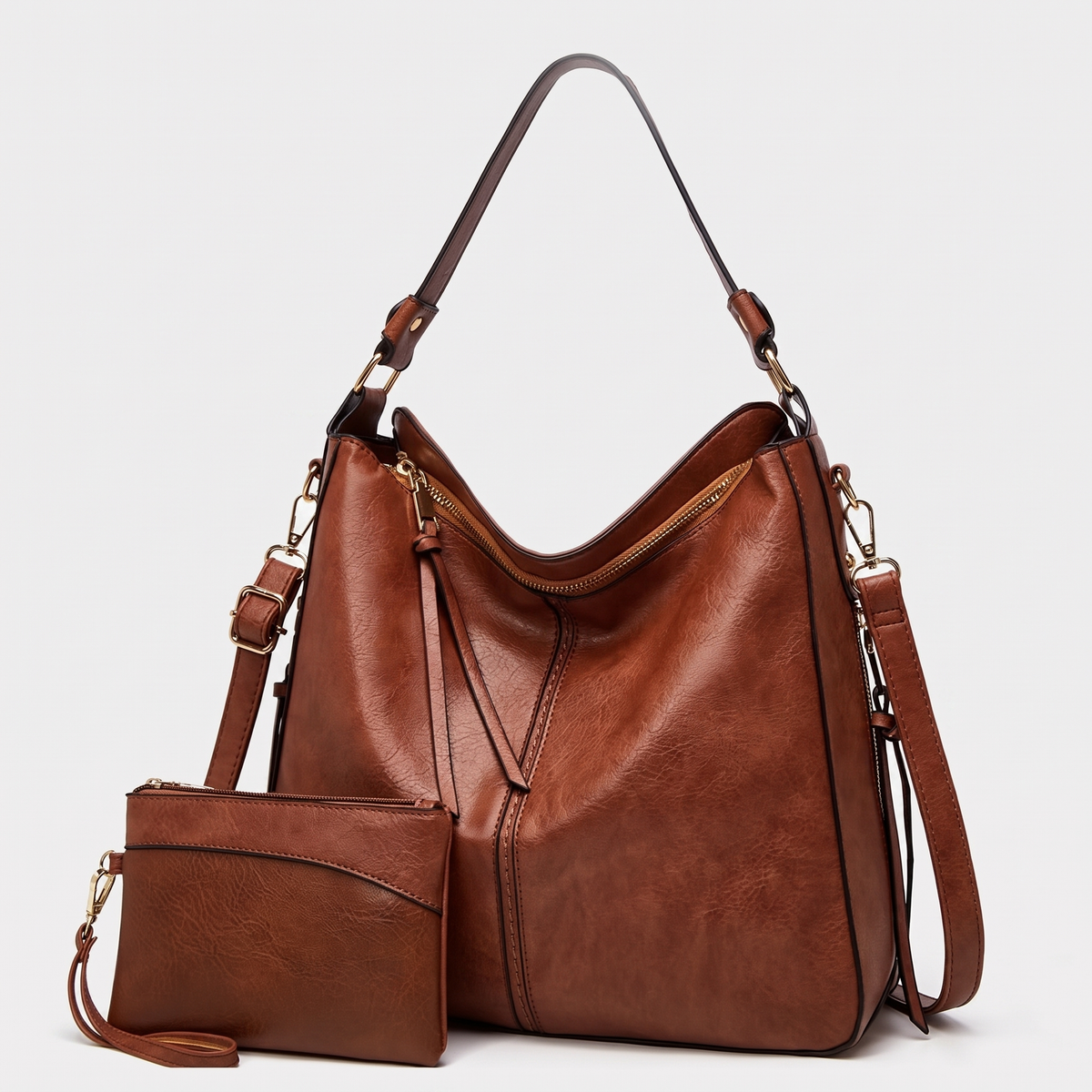 CAMELLIA LEATHER HOBO BAG