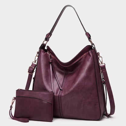 CAMELLIA LEATHER HOBO BAG