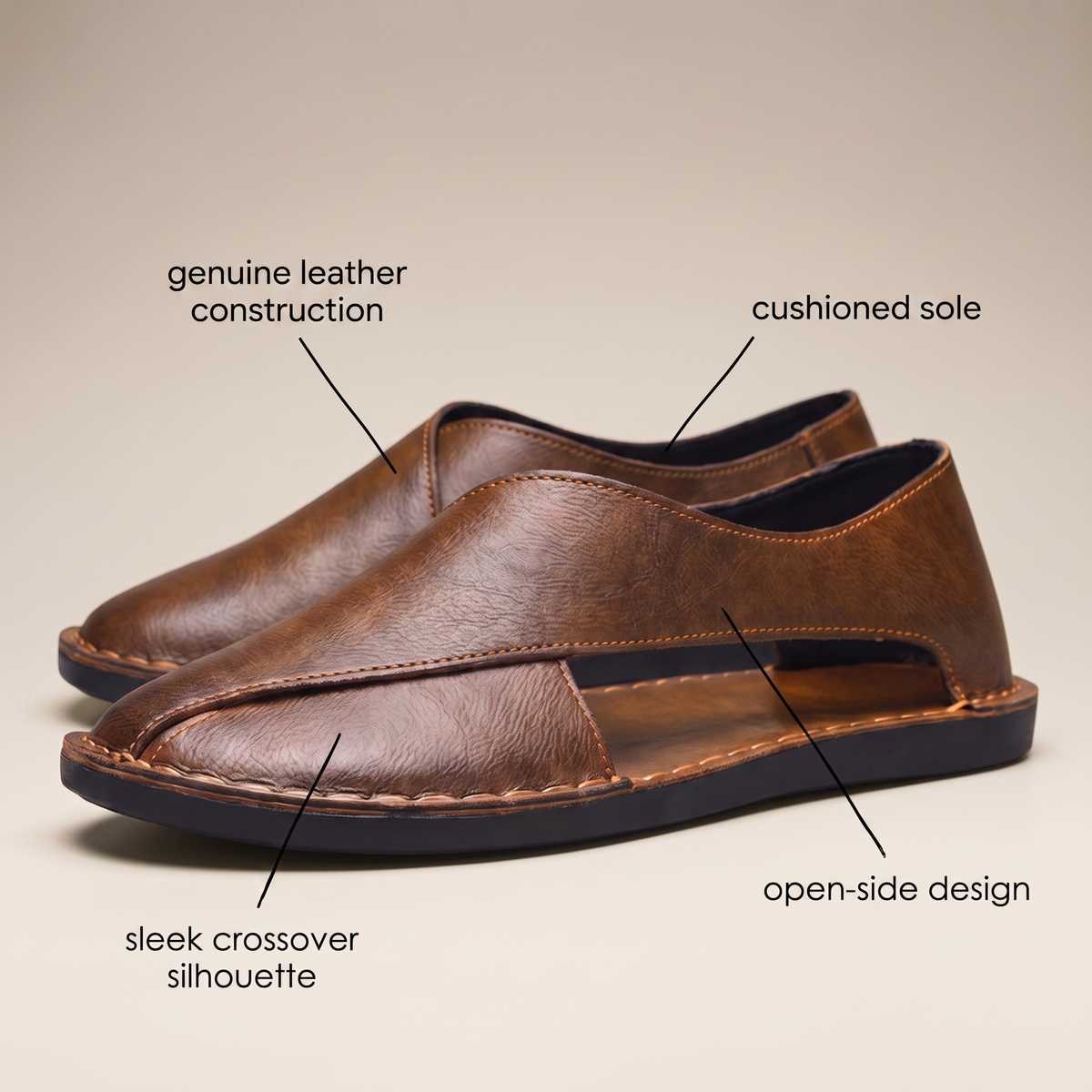 CASCADE LEATHER SANDALS