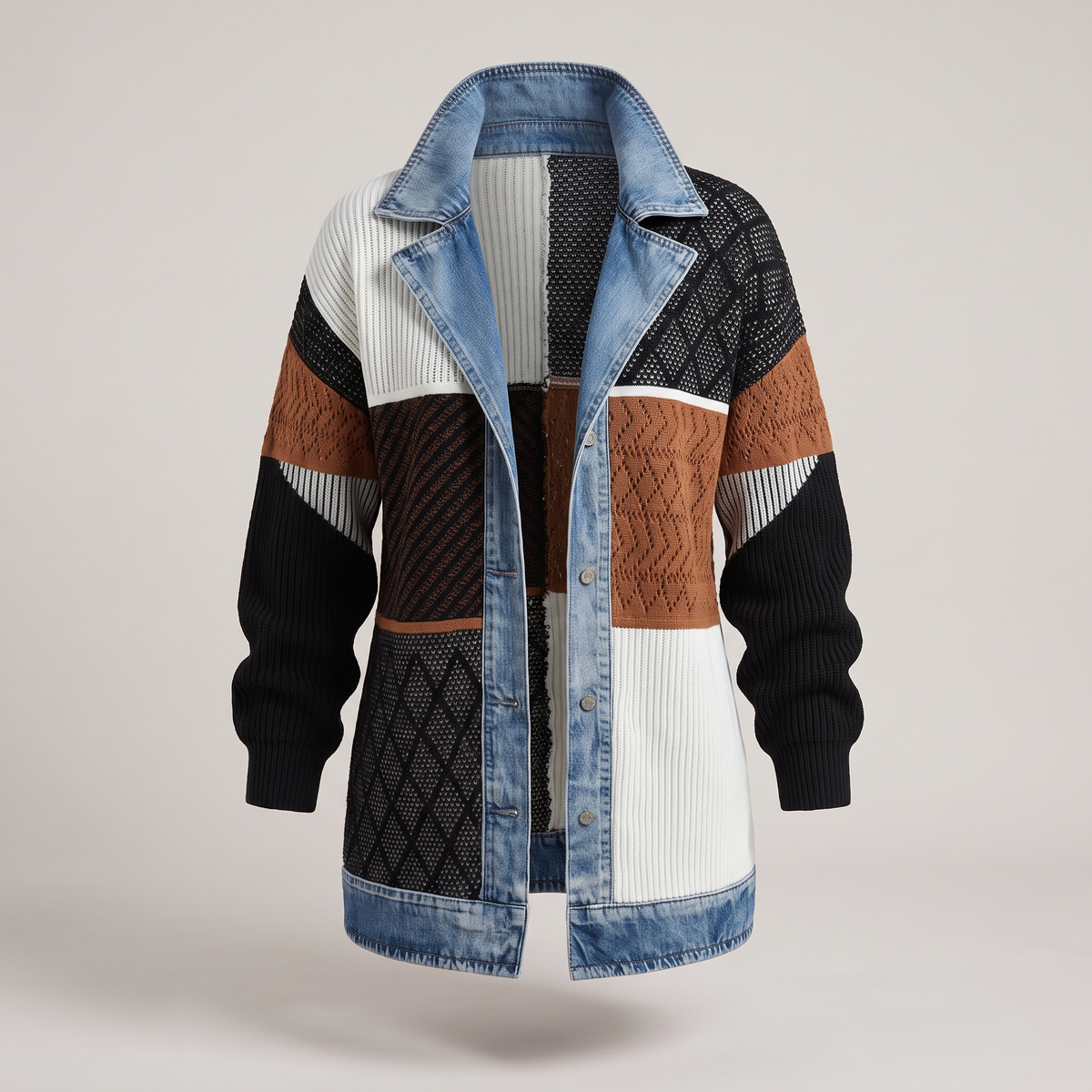 CASUAL DENIM TRIM JACKET