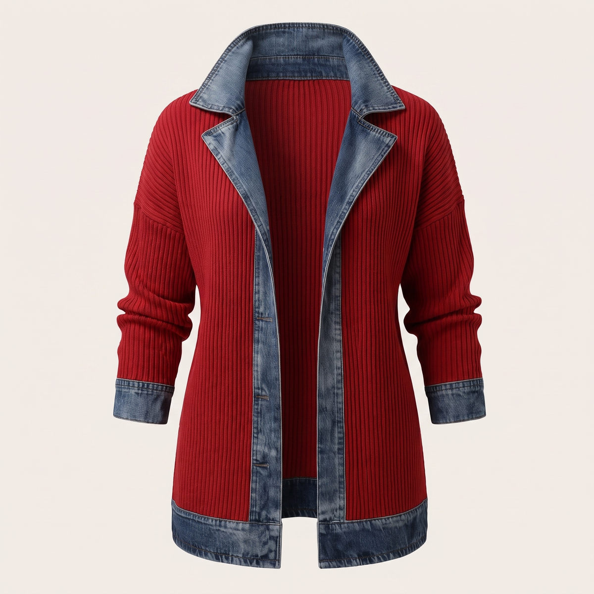 CASUAL DENIM TRIM JACKET