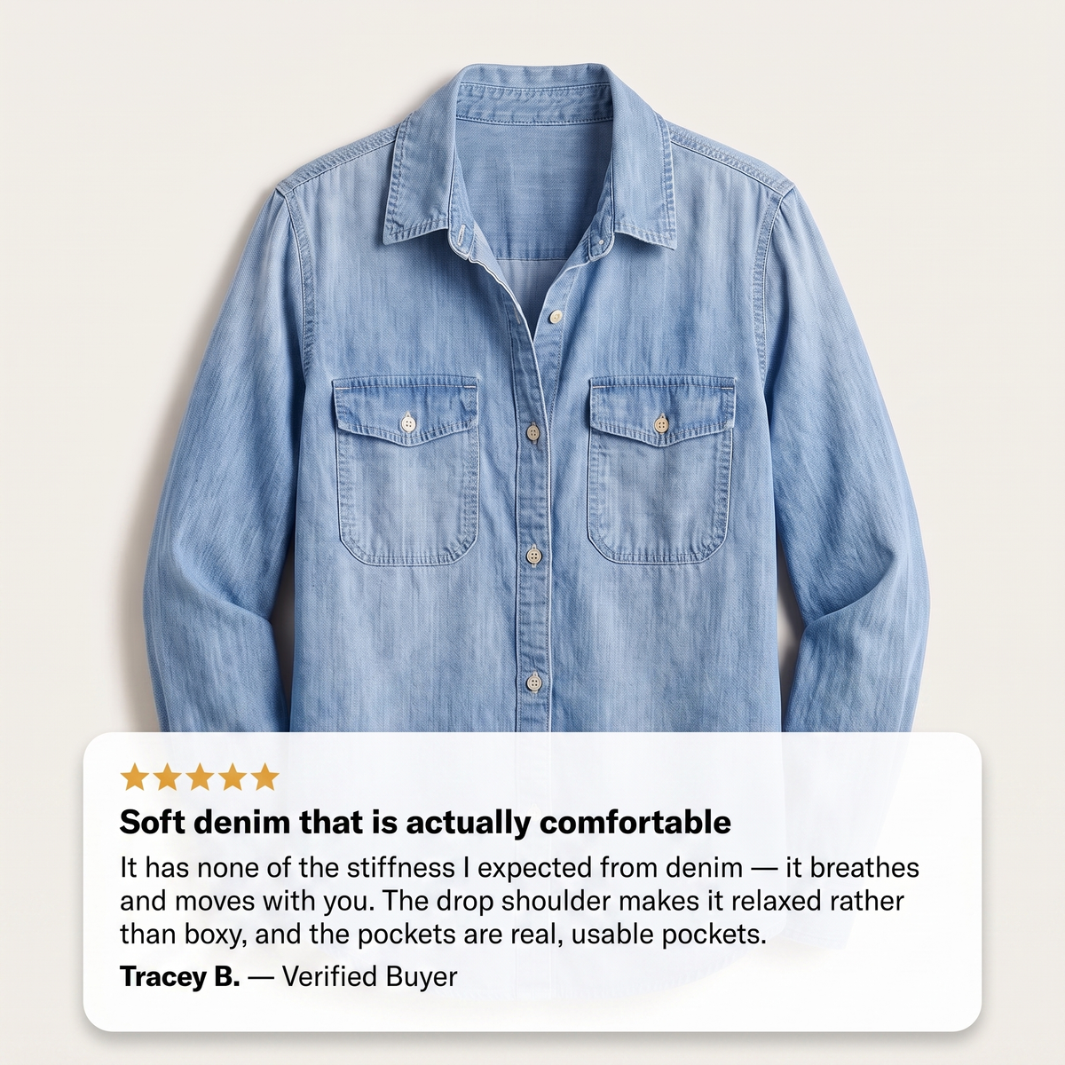 CELESTE BUTTON DENIM TOP