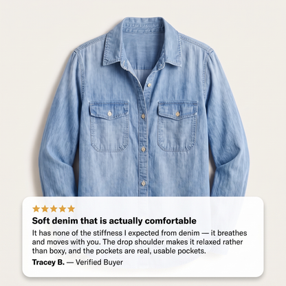 CELESTE BUTTON DENIM TOP