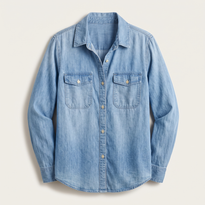 CELESTE BUTTON DENIM TOP