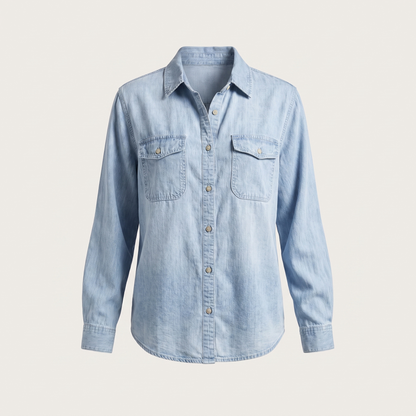 CELESTE BUTTON DENIM TOP