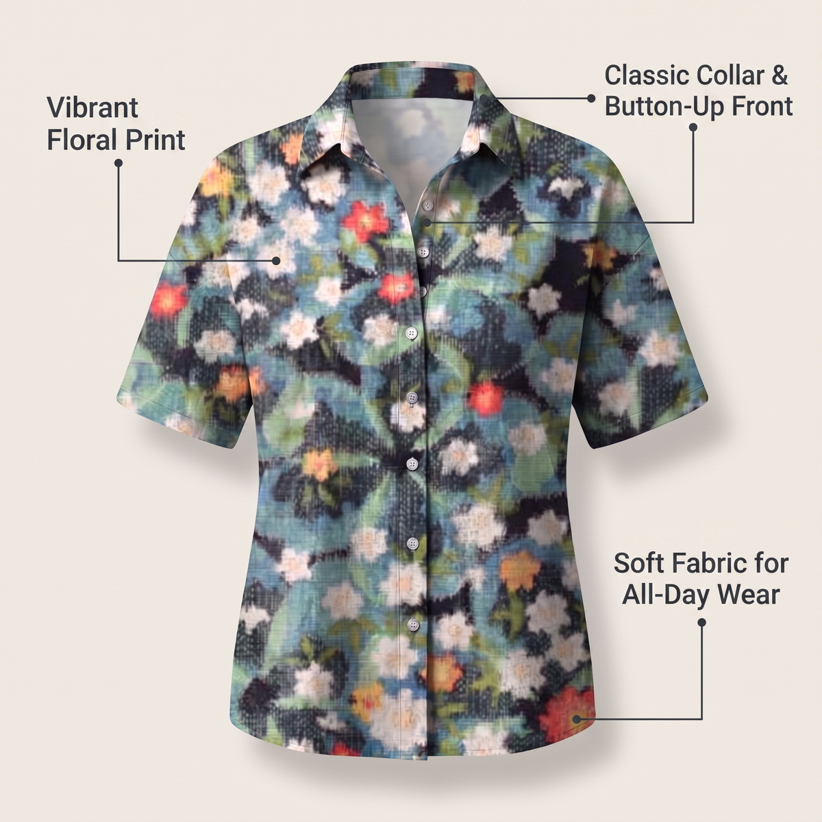 CLARA PATTERNED COLLAR BLOUSE